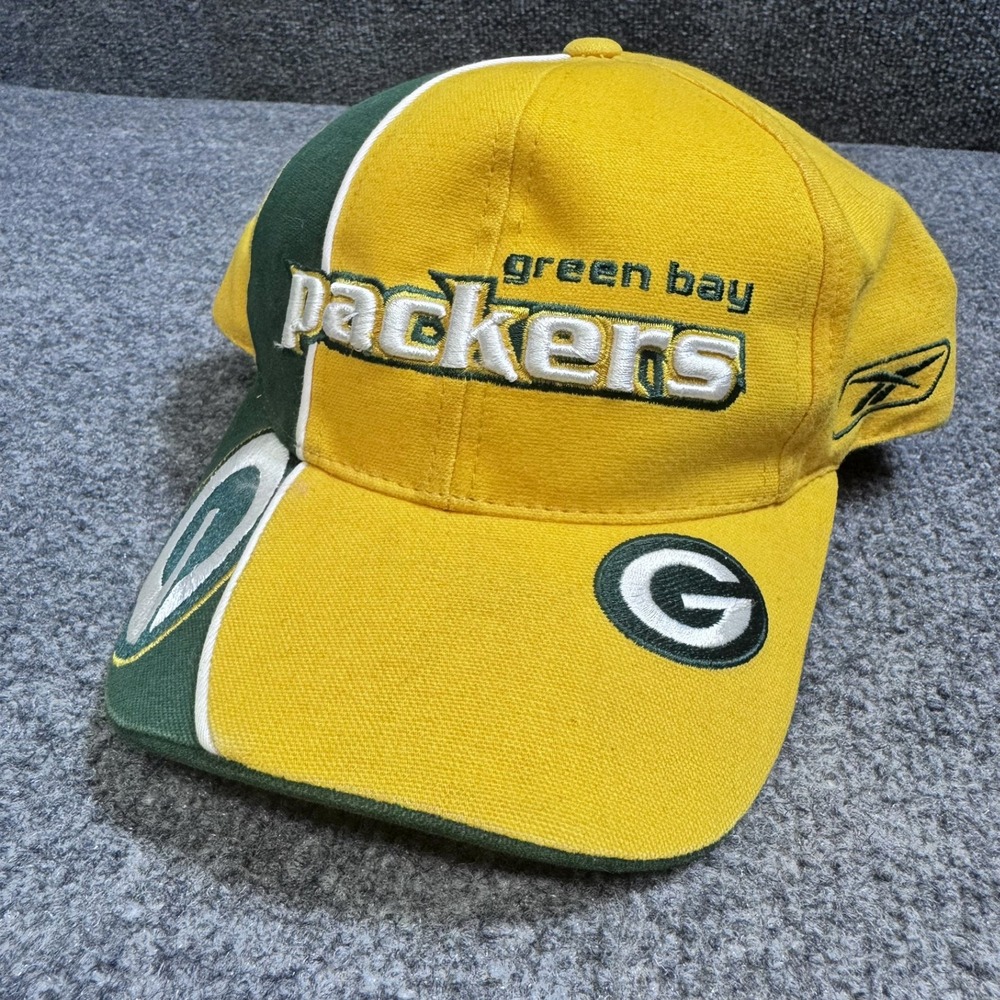 Green Bay Packers Hat Mens OSFA Yellow NFL Football Reebok EUC